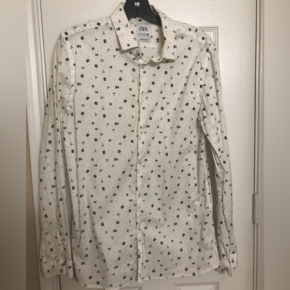 Zara patterned men long sleeve shirt